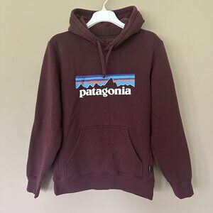 Patagonia Adult XS Uprisal Hoody Hoodie Maroon Mountain Logo Pullover Sweatshirt